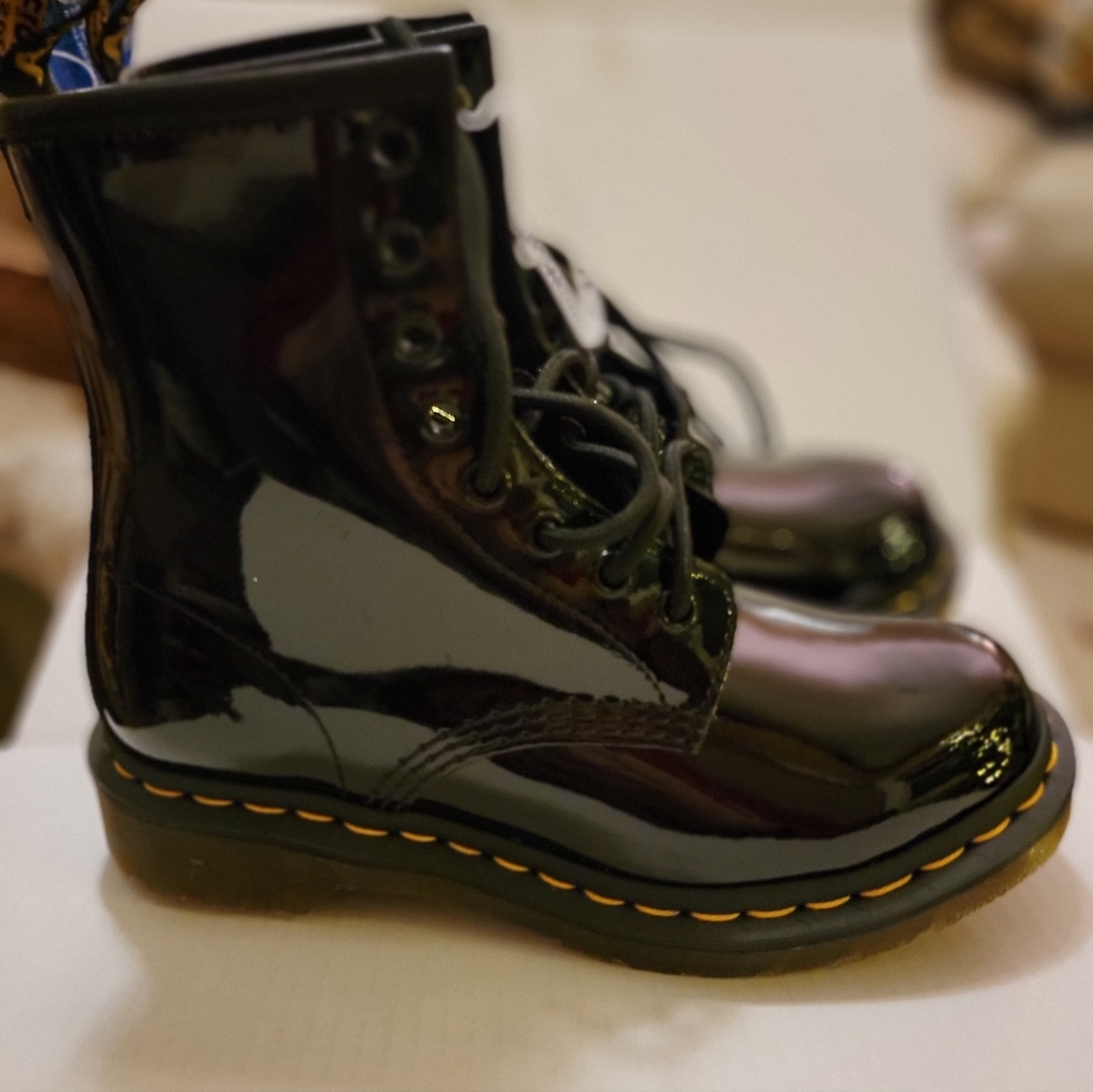 Black Patent Leather Boots Doc Martens New 5M
